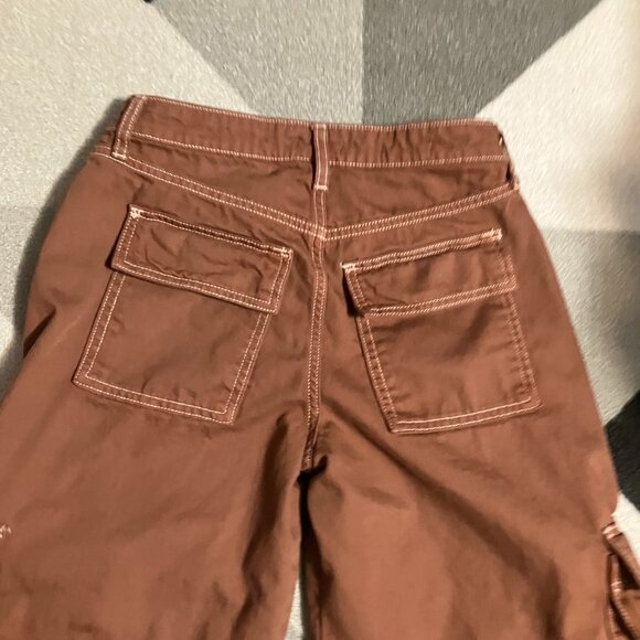 Wild Fable Rusty Brown Mid-Rise Baggy Cargo Pants Women's Size 4 - Picture 6 of 9